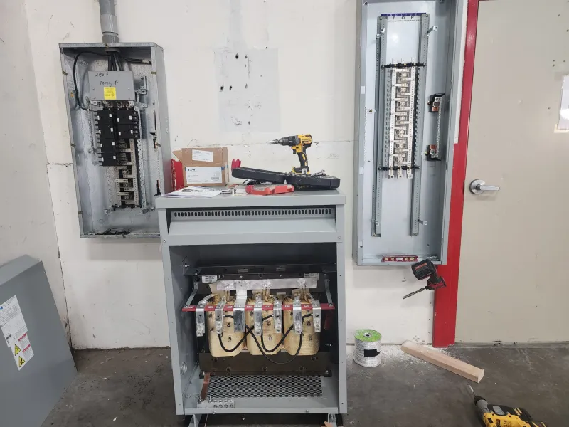 Commercial electrical panel upgrade and transformer installation